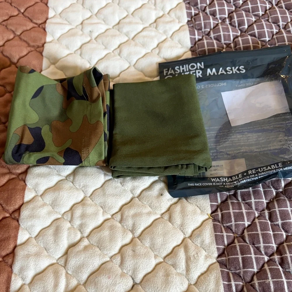 Men's Camouflage Face Gaiter Mask - Green